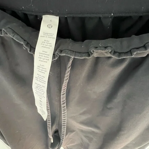 Lululemon Black Jogger Pants Drawstring Athletic Women’s Size 6 - Picture 7 of 7